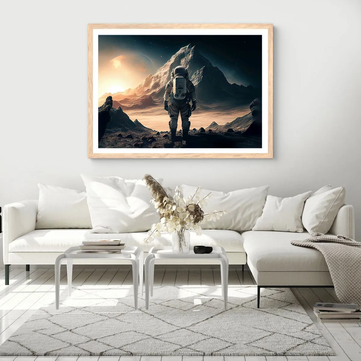 Pôster com moldura de carvalho claro - Novo desafio - 91x61 cm