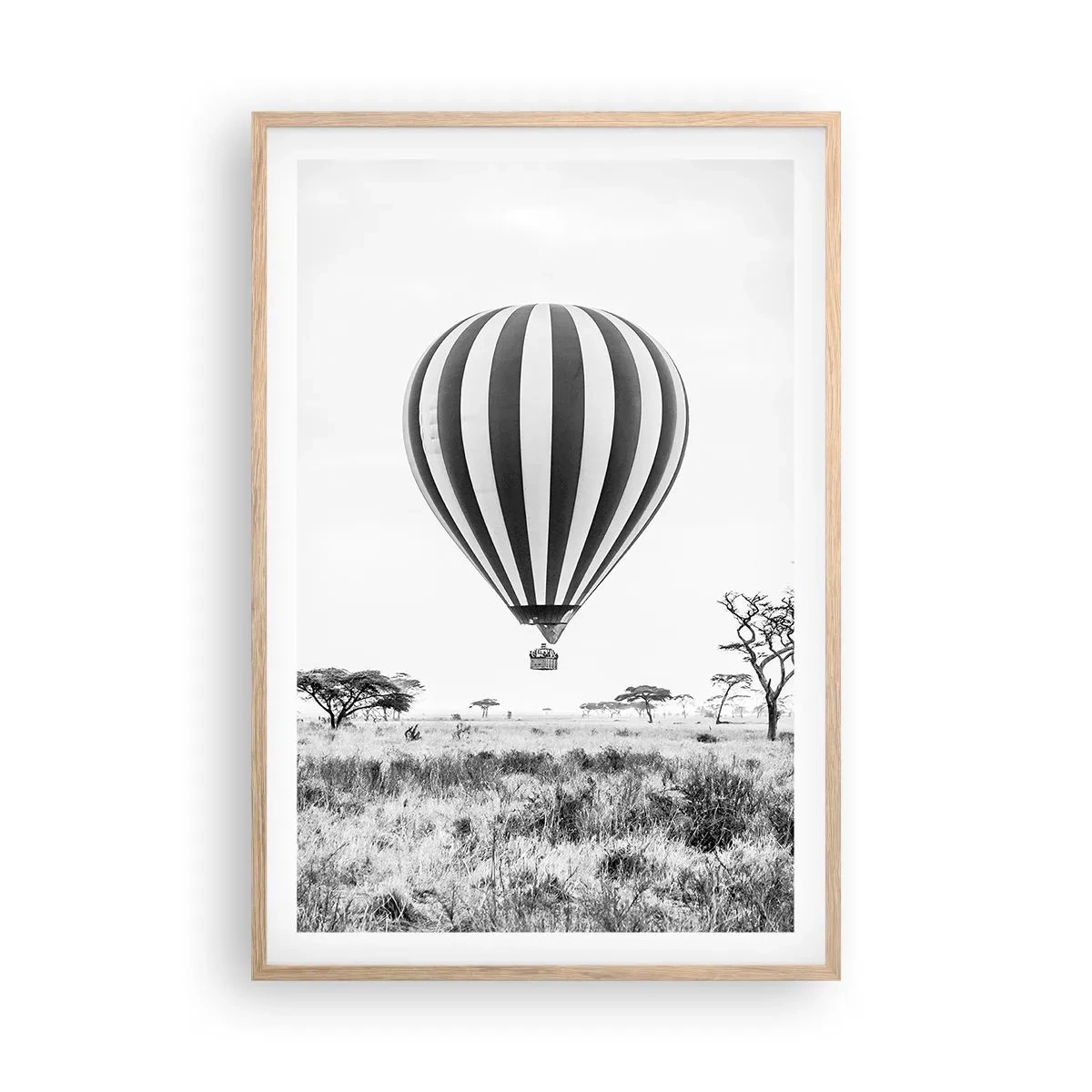 Pôster com moldura de carvalho claro - Sobre a savana - 61x91 cm