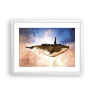 Pôster em moldura branca - Uma viagem surreal - 40x30 cm