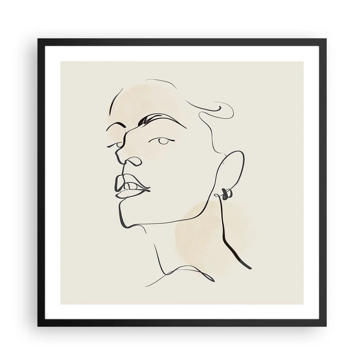 Pôster com moldura preta - Olhar orgulhoso - 60x60 cm