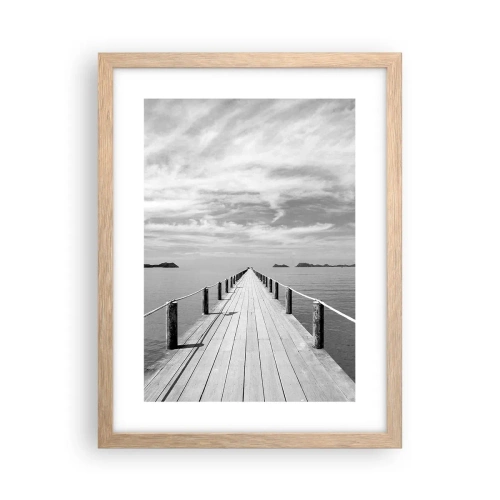 Pôster com moldura de carvalho claro - Talvez uma viagem... - 30x40 cm