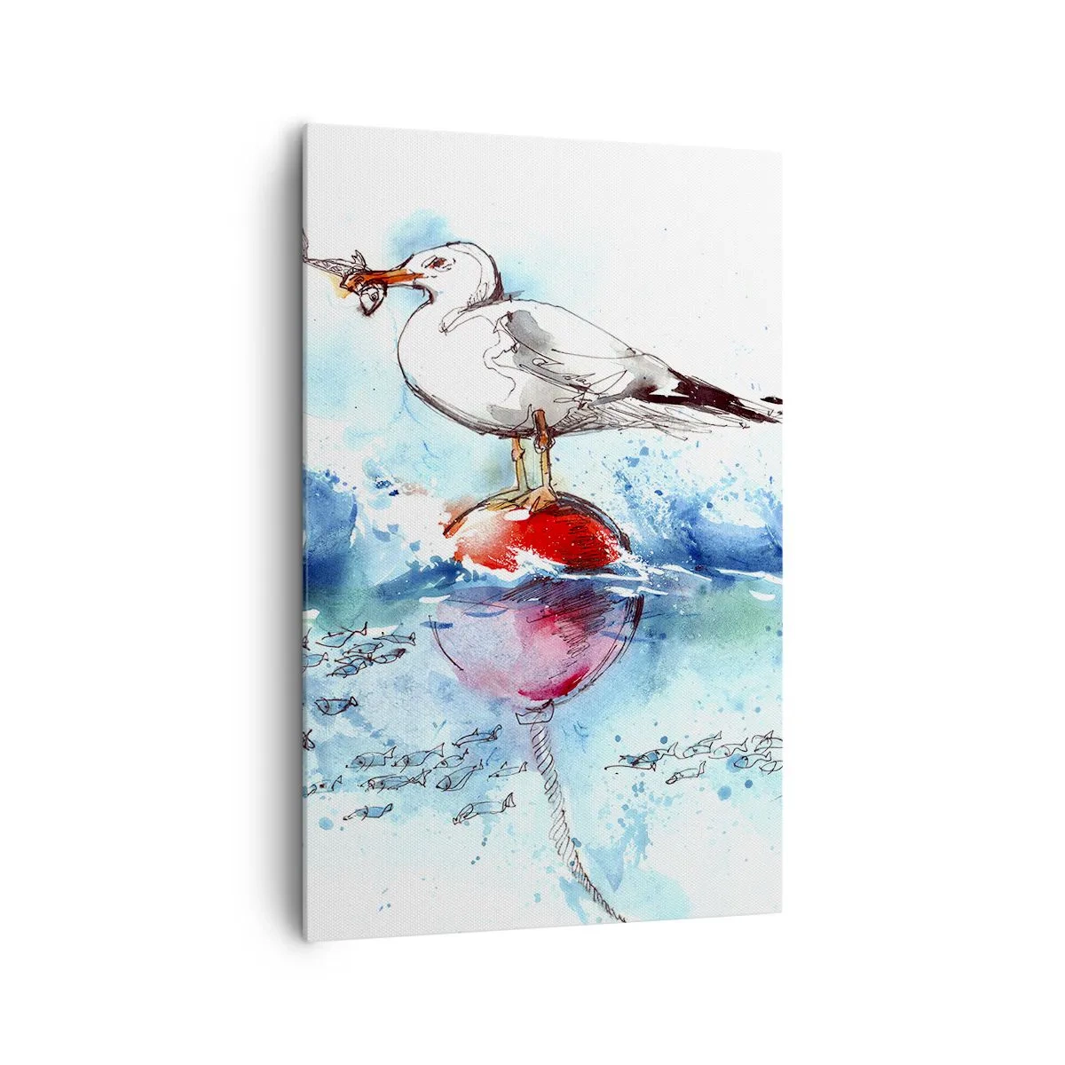 Quadro em tela - Pesca bem sucedida - 80x120 cm