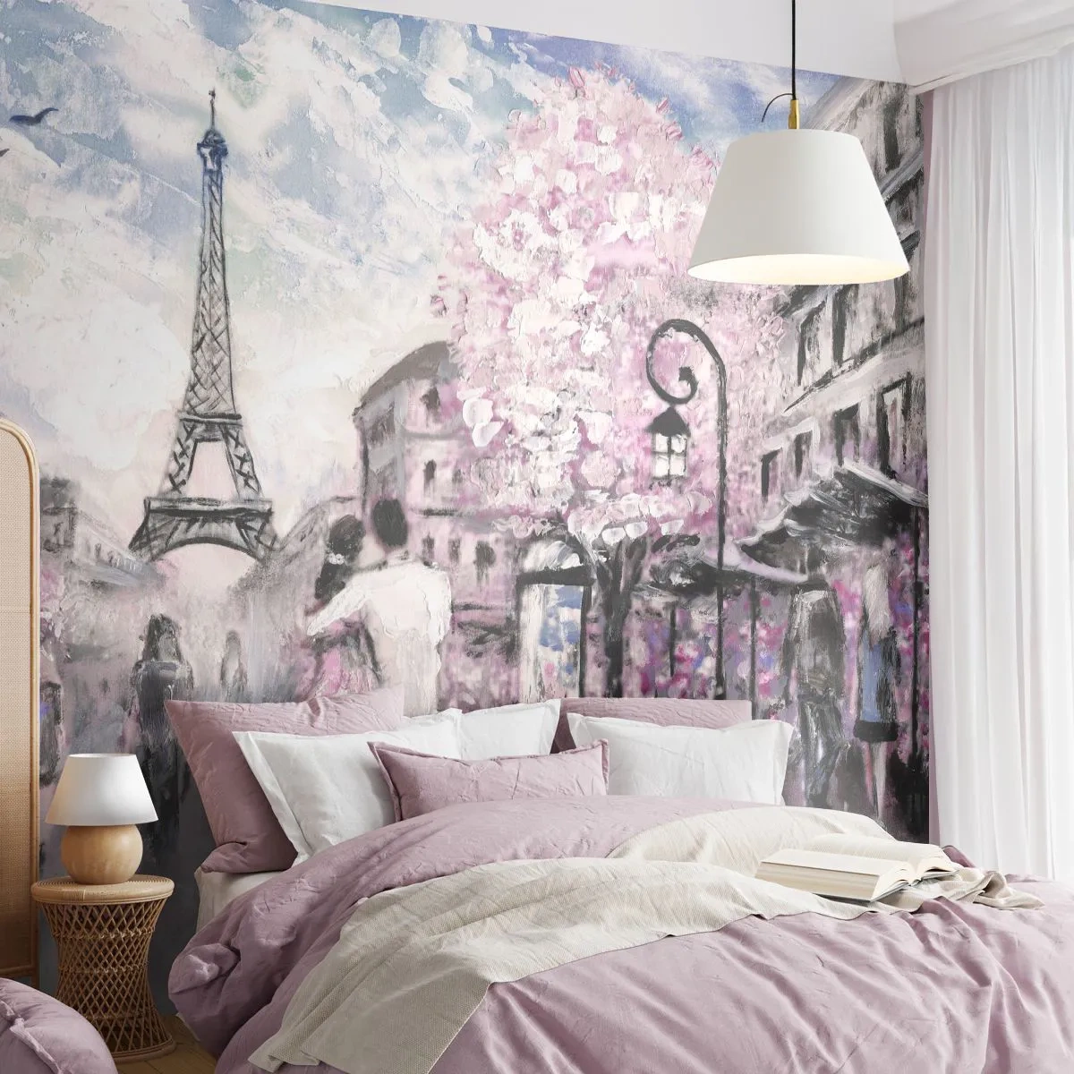 Papel de Parede Premium Sand - Como for se apaixonar, somente em... - Cidade, Torre Eiffel, Paris - 100x70 cm