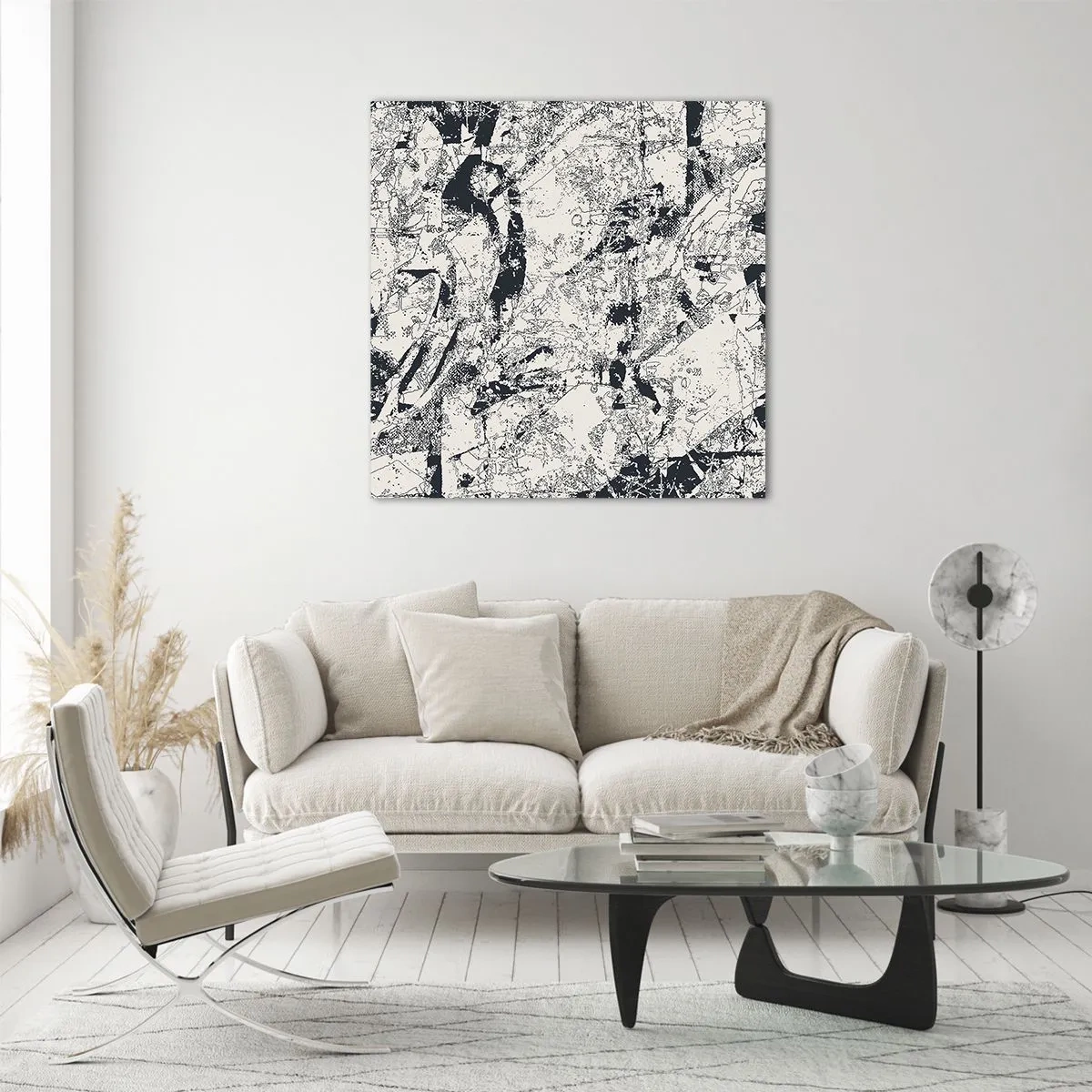 Quadro em vidro - Interpenetração de opostos - 30x30 cm