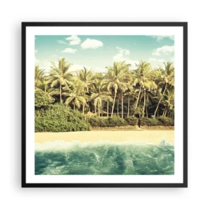 Pôster com moldura preta - Ou talvez aqui? - 60x60 cm