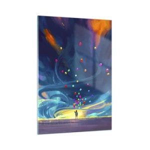 Quadro em vidro - Ao vento azul - 50x70 cm