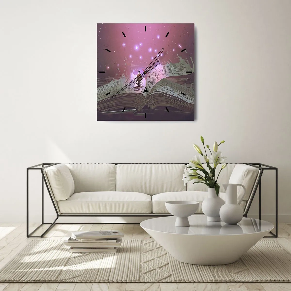 Relógio de parede - Relógio em vidro - Um convite para outro mundo - leia! - 40x40 cm