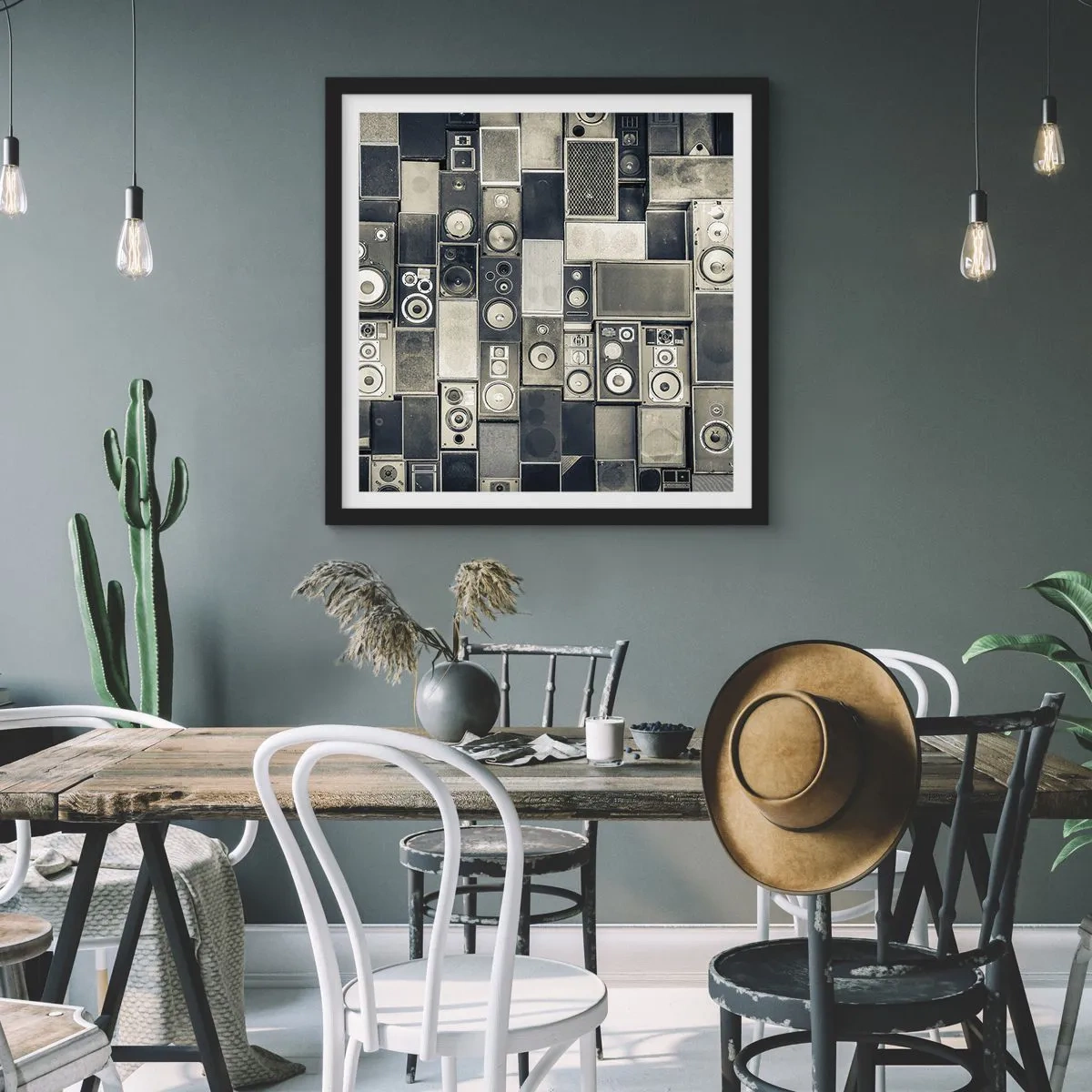 Pôster com moldura preta - Está tudo bem - 40x40 cm