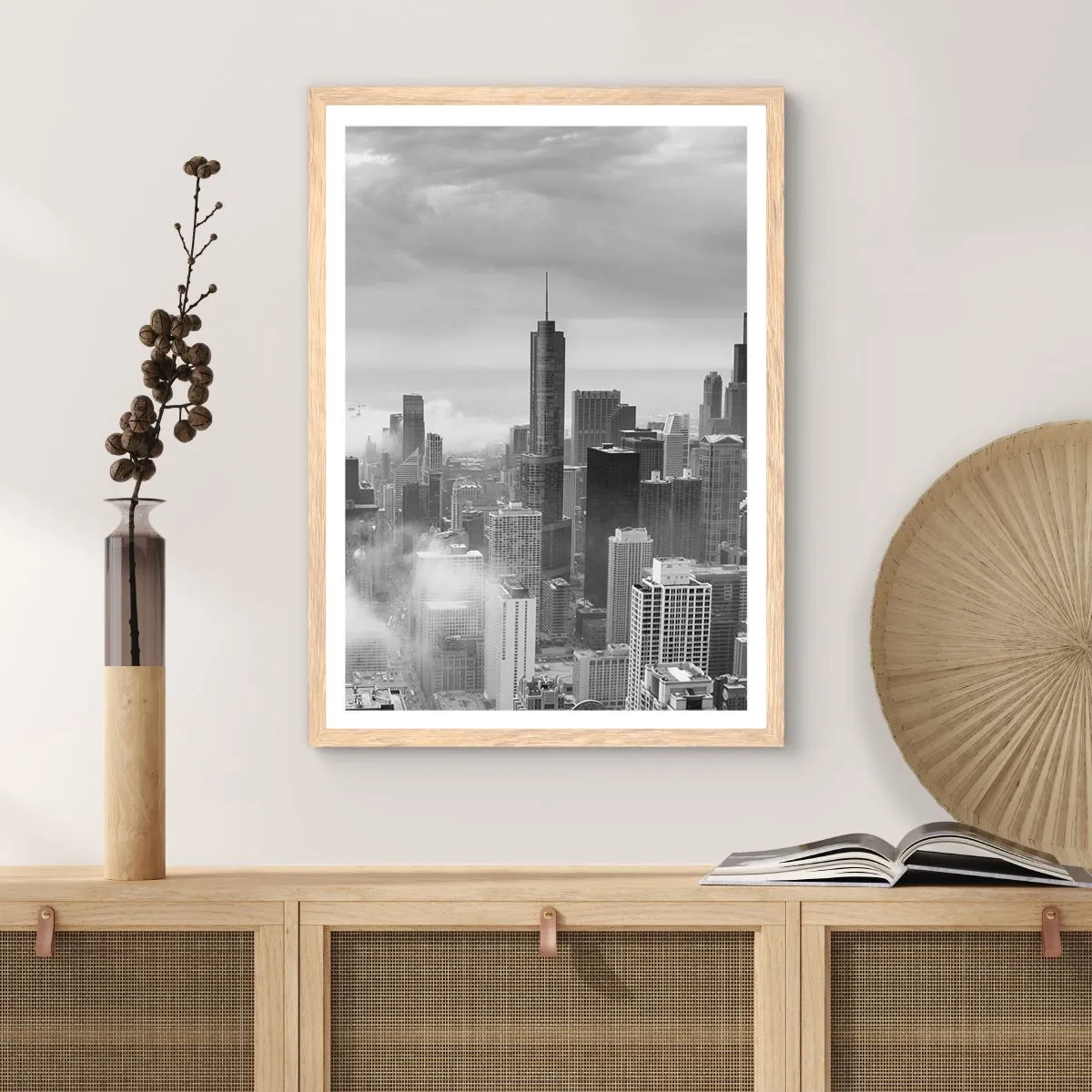 Pôster com moldura de carvalho claro - Paisagem americana - 40x50 cm