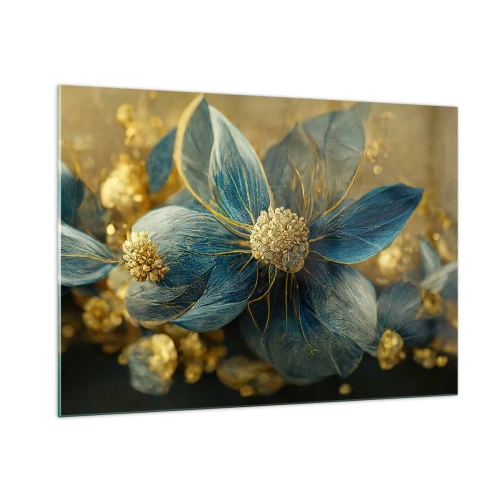 Quadro em vidro - Florescer com ouro - 100x70 cm