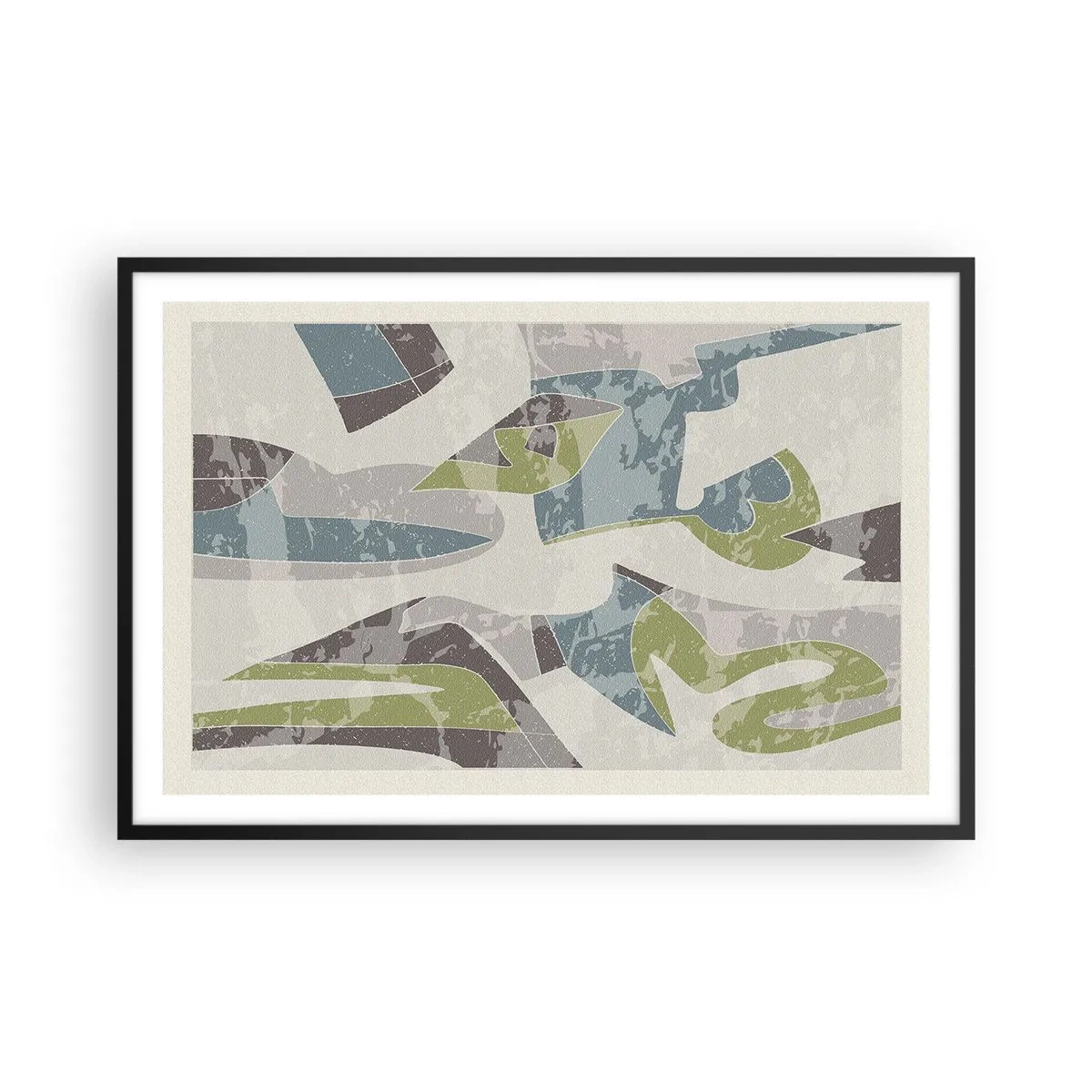 Pôster com moldura preta - Composição atrás do vidro - 91x61 cm