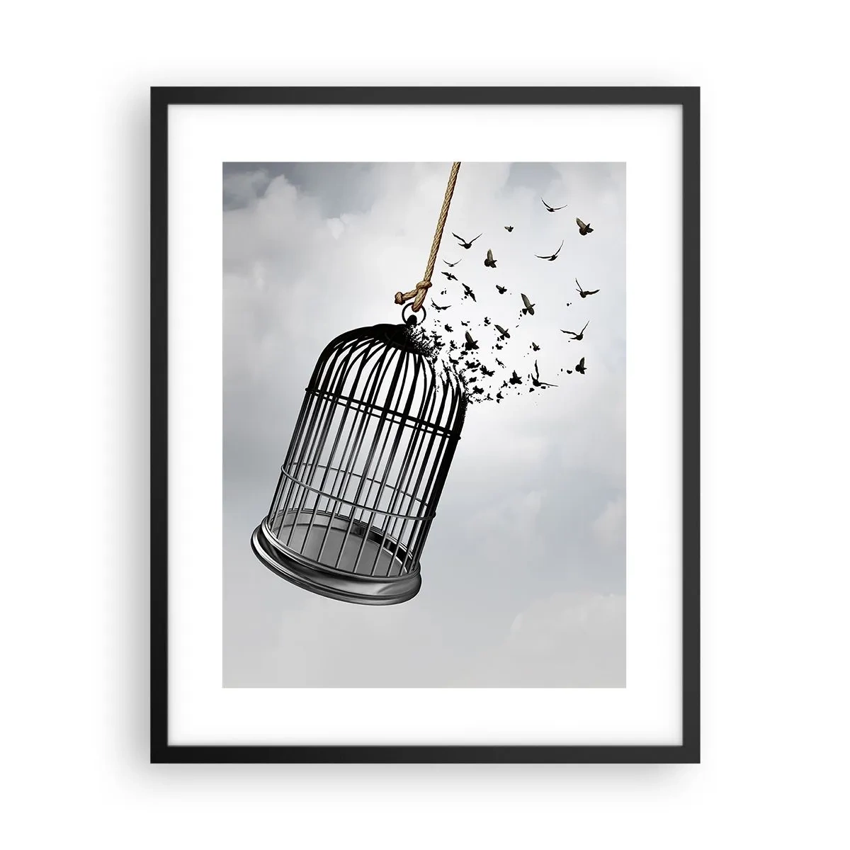 Pôster com moldura preta - Fé... Esperança... Liberdade! - 40x50 cm