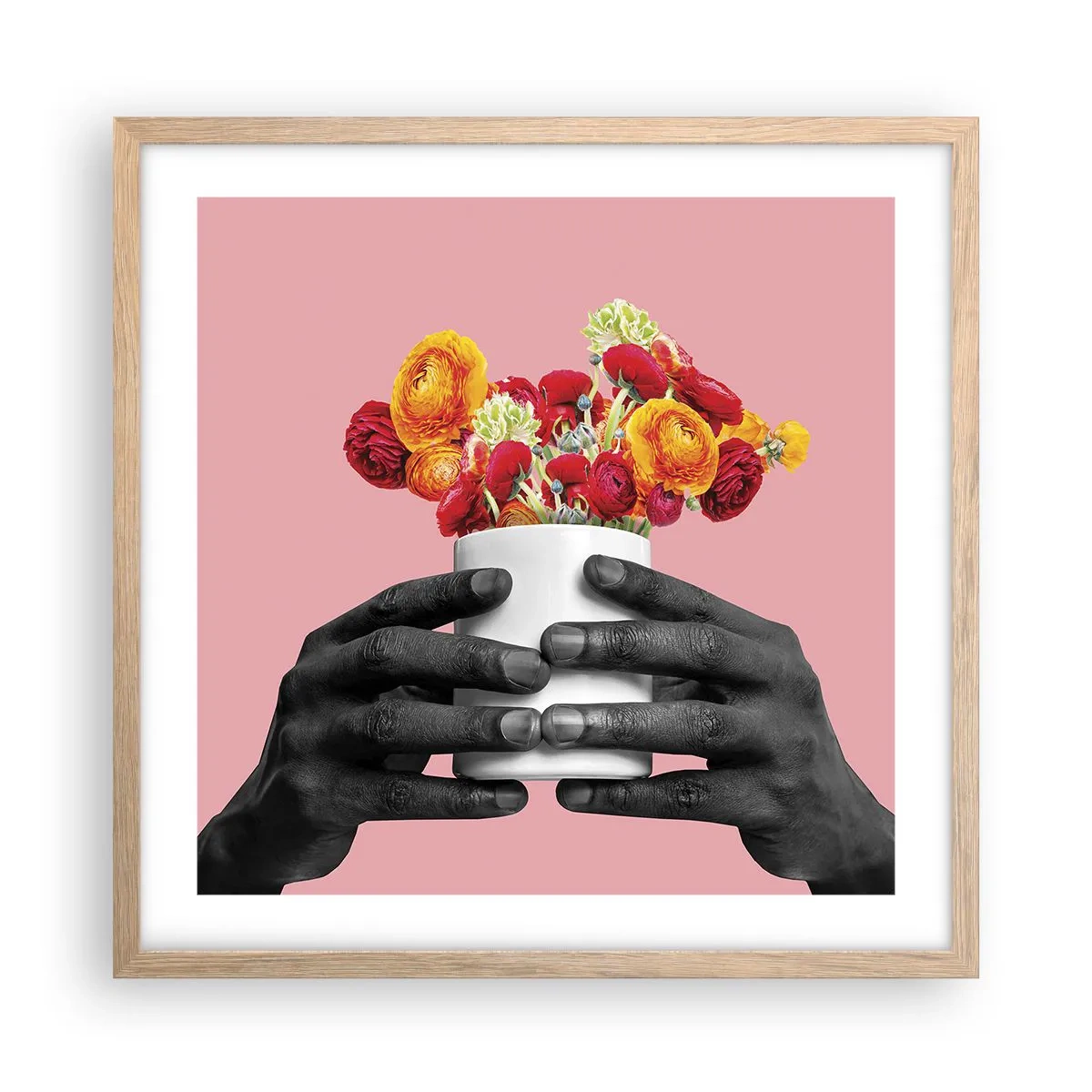 Pôster com moldura de carvalho claro - A apoteose da vida - 50x50 cm