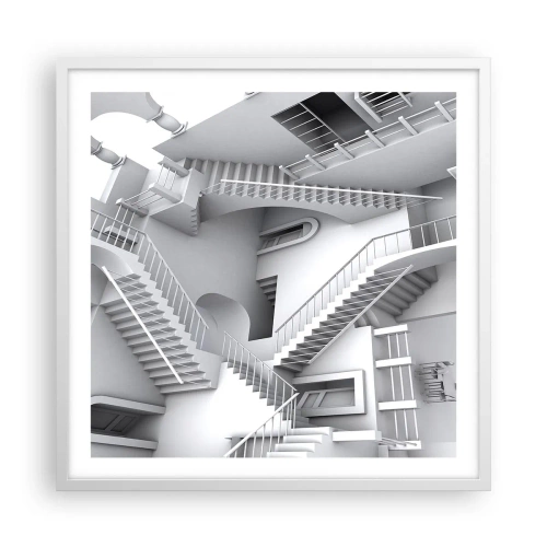 Pôster em moldura branca - Paradoxos do espaço - 60x60 cm