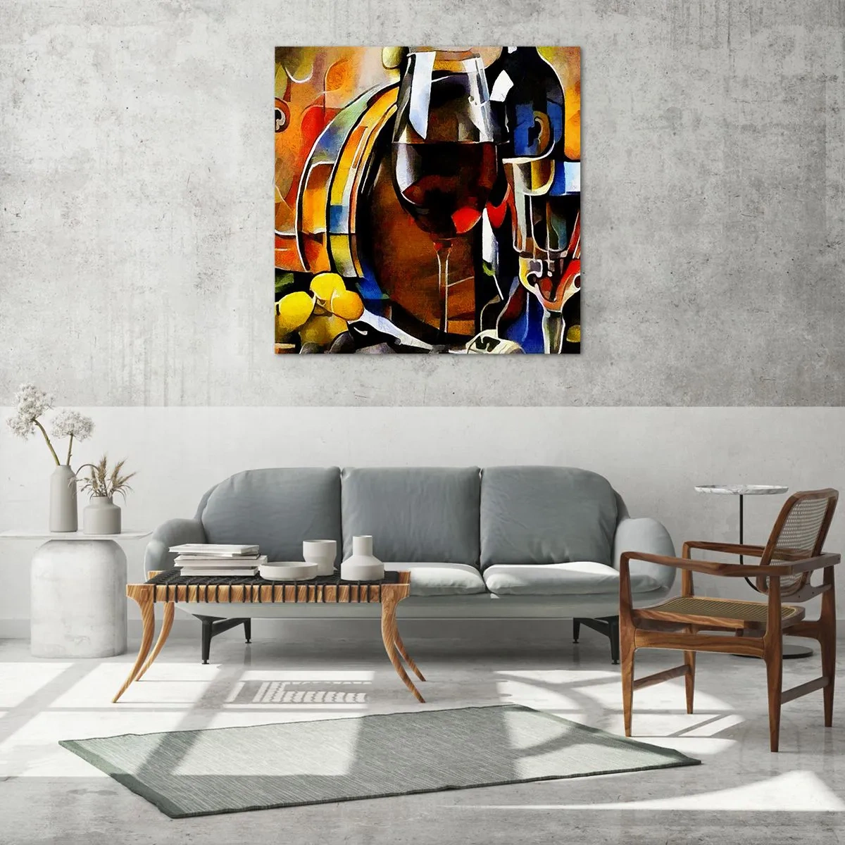 Quadro em vidro - E o mundo ganha cor - 30x30 cm