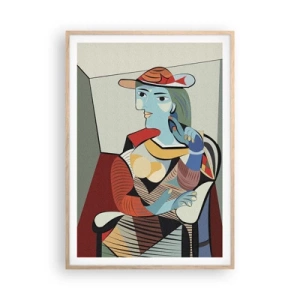 Pôster com moldura de carvalho claro - Pelos olhos de Picasso - 70x100 cm