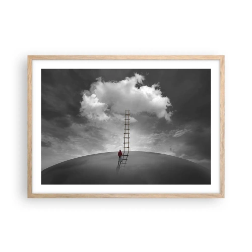 Pôster com moldura de carvalho claro - Tudo é possível - 70x50 cm