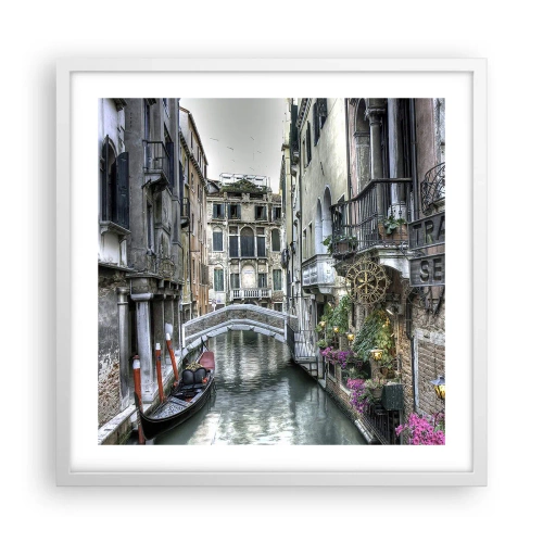 Pôster em moldura branca - Há séculos em devaneio silencioso - 50x50 cm