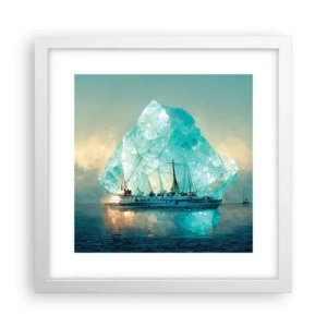 Pôster em moldura branca - Diamante Ártico - 30x30 cm