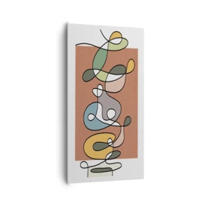 Quadro em tela - Abstração: dança colorida - 65x120 cm