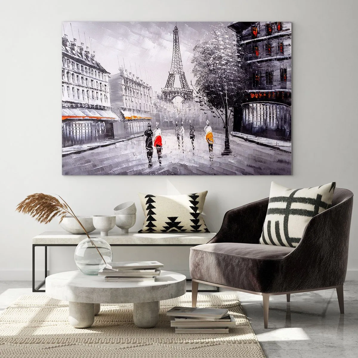 Quadro em vidro - Passeio em Paris - 100x70 cm