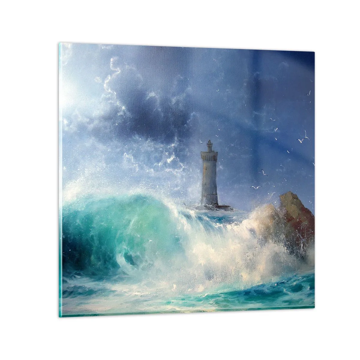 Quadro em vidro - Na guarda contra os elementos da natureza - 60x60 cm