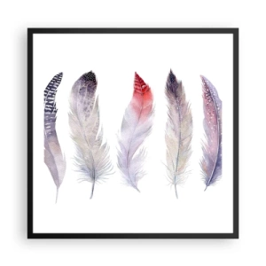 Pôster com moldura preta - Delicadas como uma névoa multicolorida - 60x60 cm