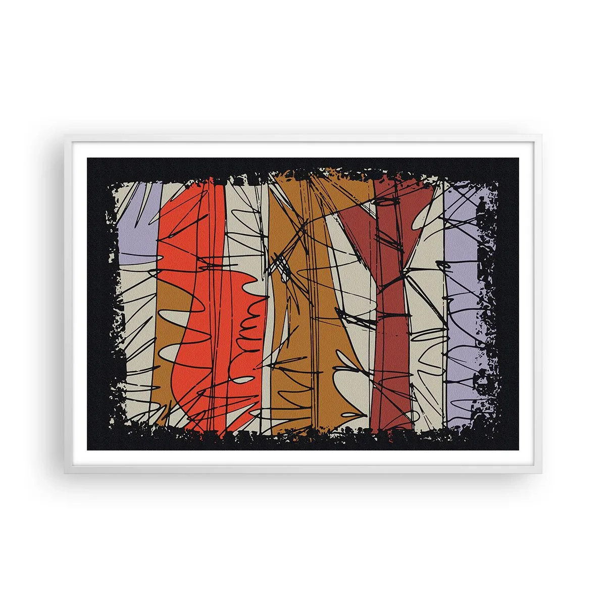 Pôster em moldura branca - Composição espontânea - 100x70 cm