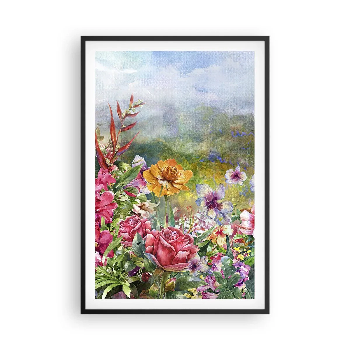 Pôster com moldura preta - O jardim que enlouqueceu - 61x91 cm