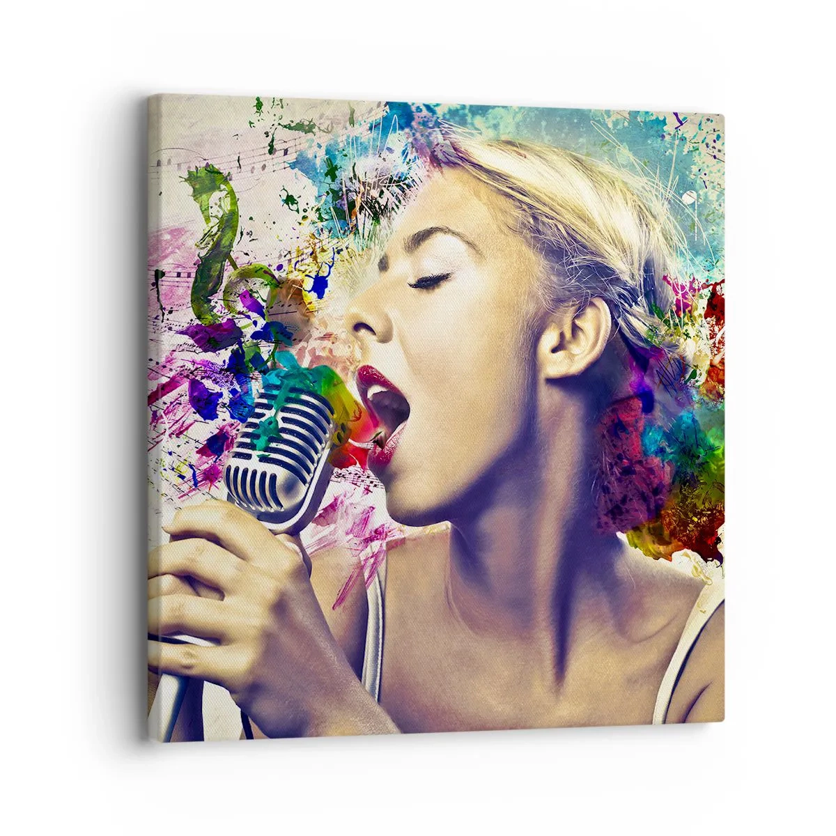 Quadro em tela - Pintar o mundo com a voz - 30x30 cm
