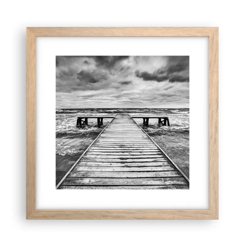 Pôster com moldura de carvalho claro - Estou à espera do vento, que vai dispersar... - 30x30 cm