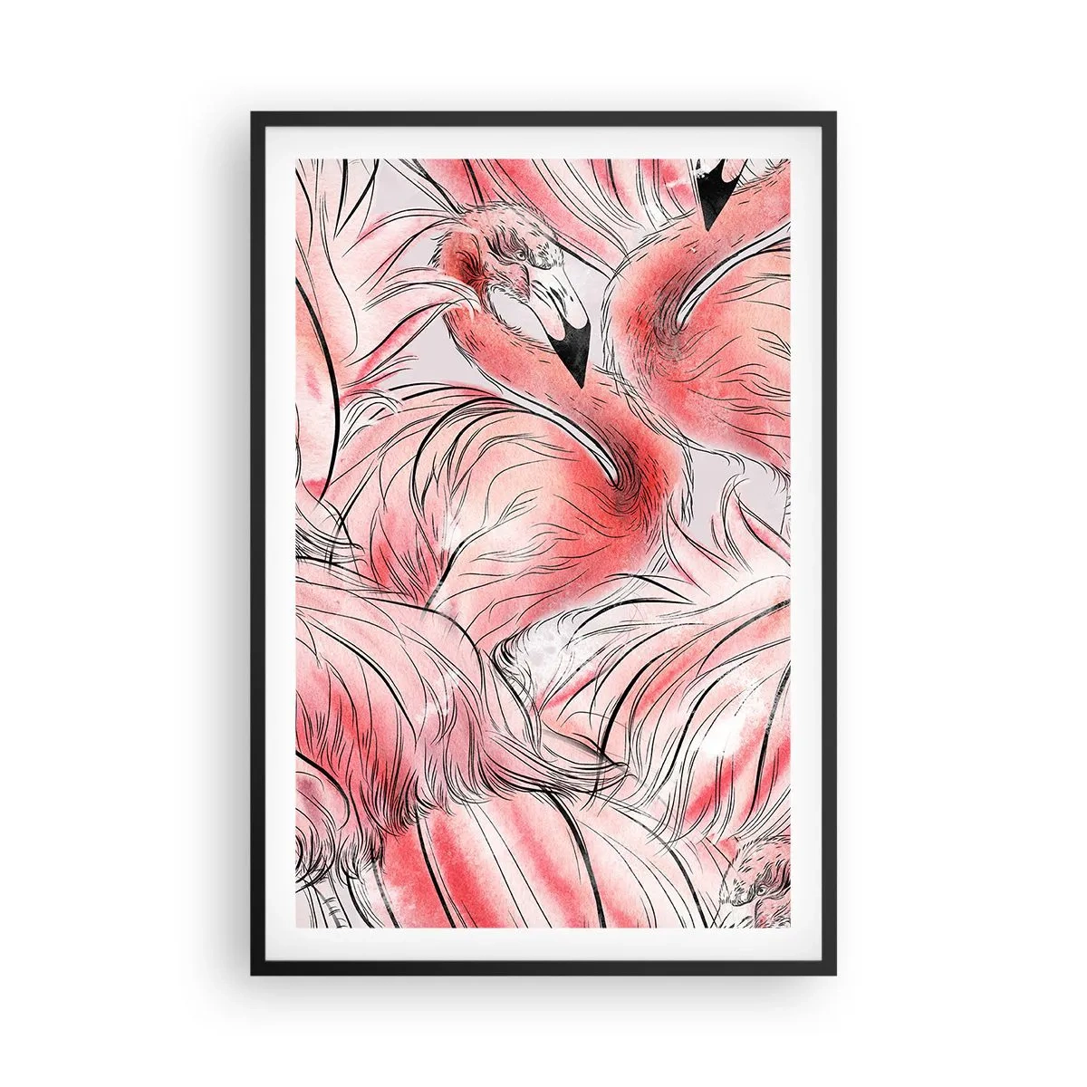Pôster com moldura preta - Bird corps de ballet - 61x91 cm