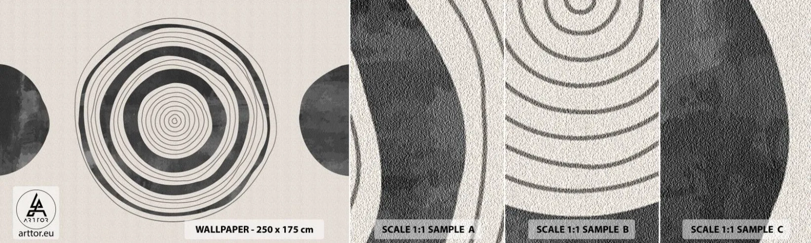 Amostra de papel de parede autocolante Deluxe Sticker - Importante é o que há no caminho - Rodas, Minimalista, Contemporâneo - 100x30 cm