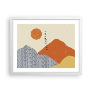 Pôster em moldura branca - No espírito japonês - 50x40 cm