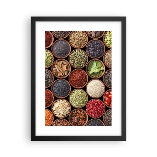 Pôster com moldura preta - Todos os sabores do mundo - 30x40 cm