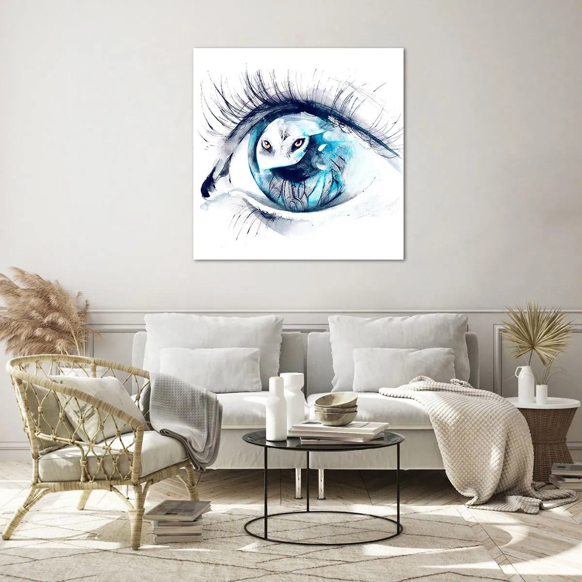 Quadro em vidro - Cara a cara com o selvagem - 50x50 cm
