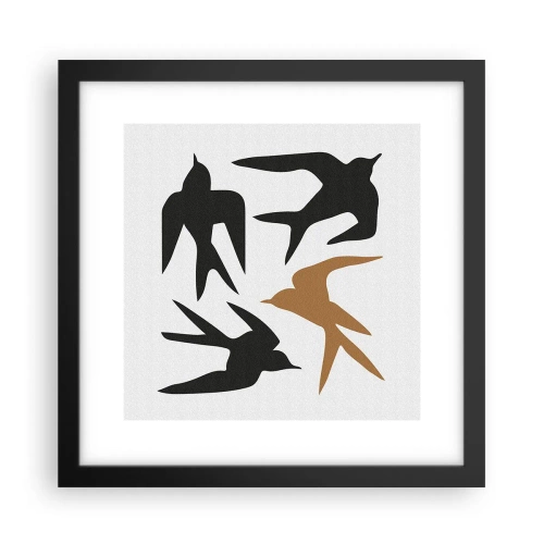 Pôster com moldura preta - Engula a diversão - 30x30 cm