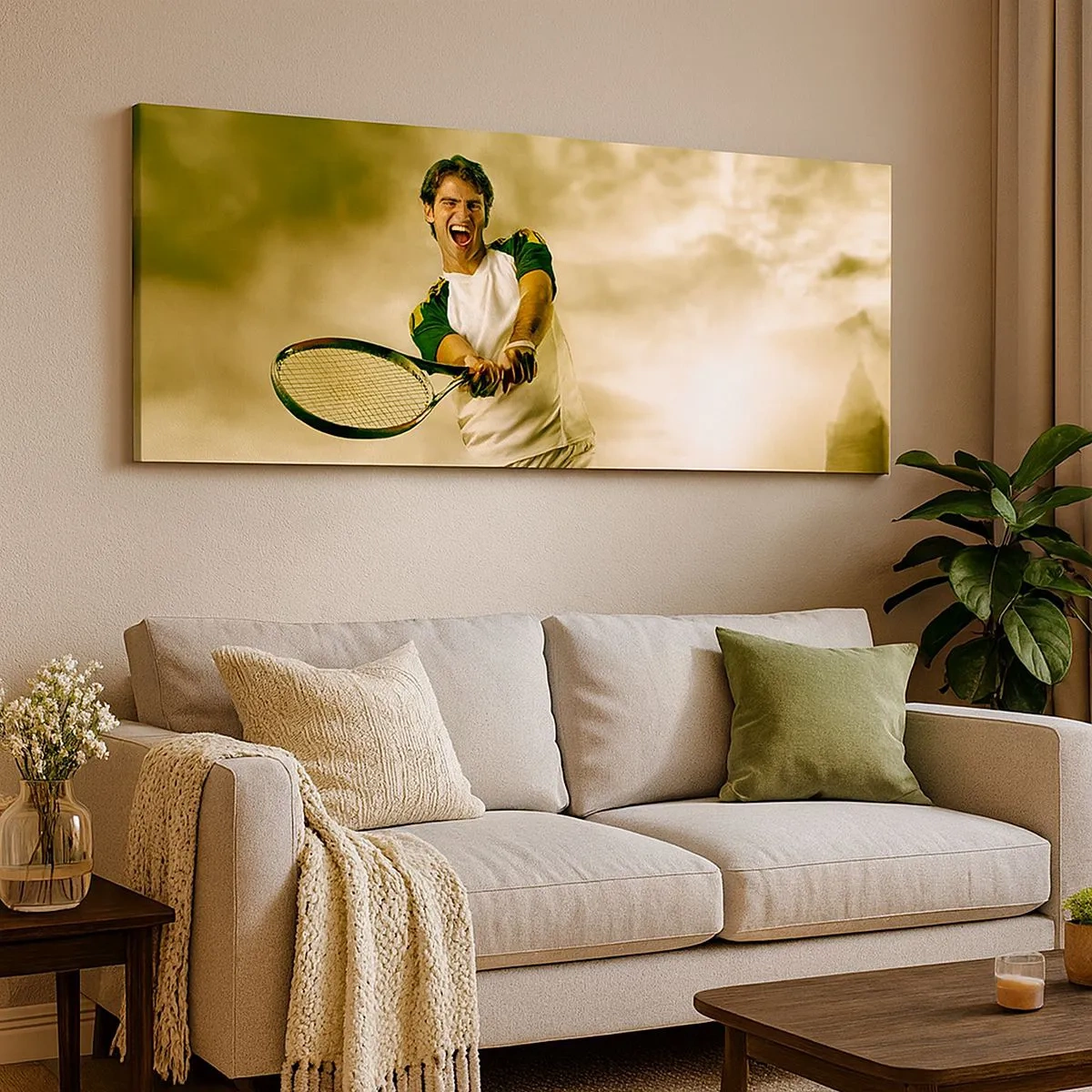 Quadro em tela - Energia e alegria - 100x40 cm