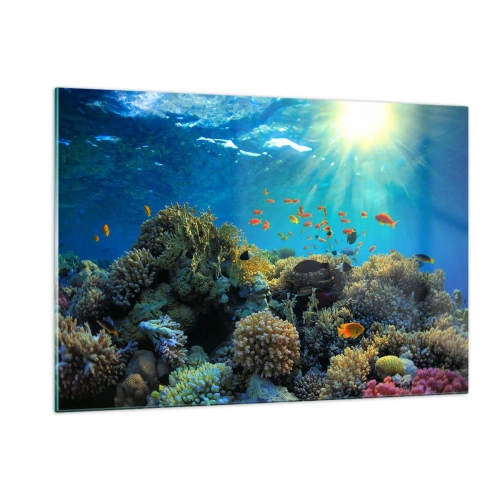 Quadro em vidro - Tesouros subaquáticos - 120x80 cm