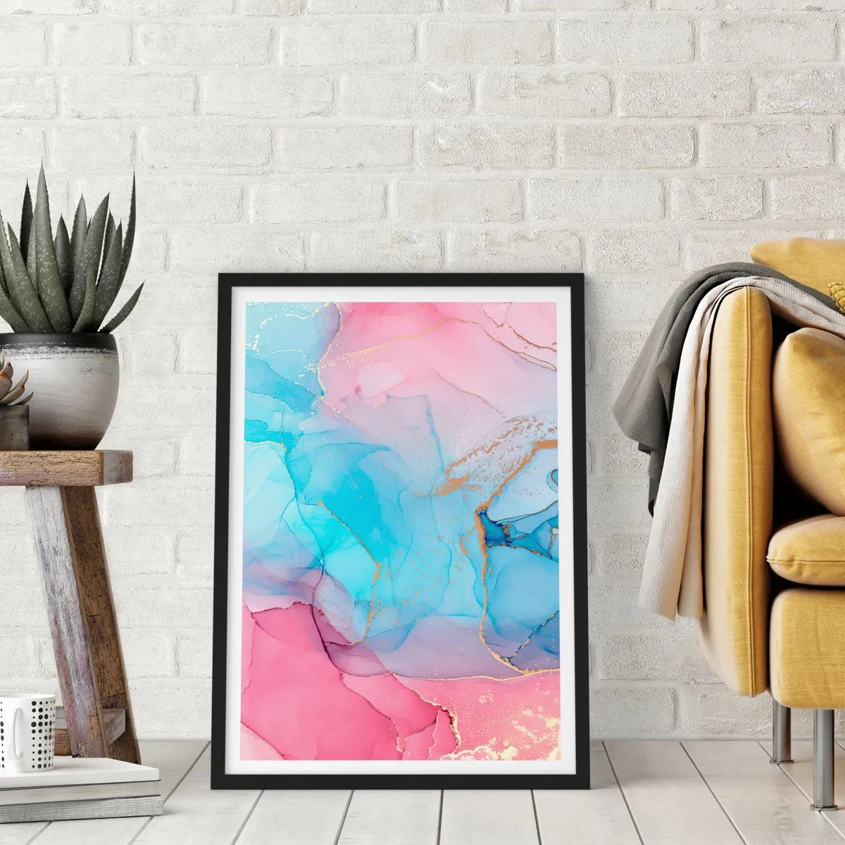 Pôster com moldura preta - Encontro e difusão - 30x40 cm