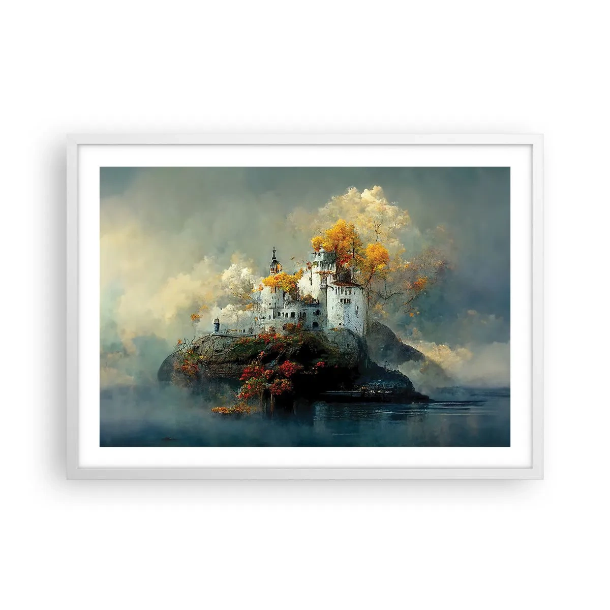 Pôster em moldura branca - O começo de uma história romântica - 70x50 cm