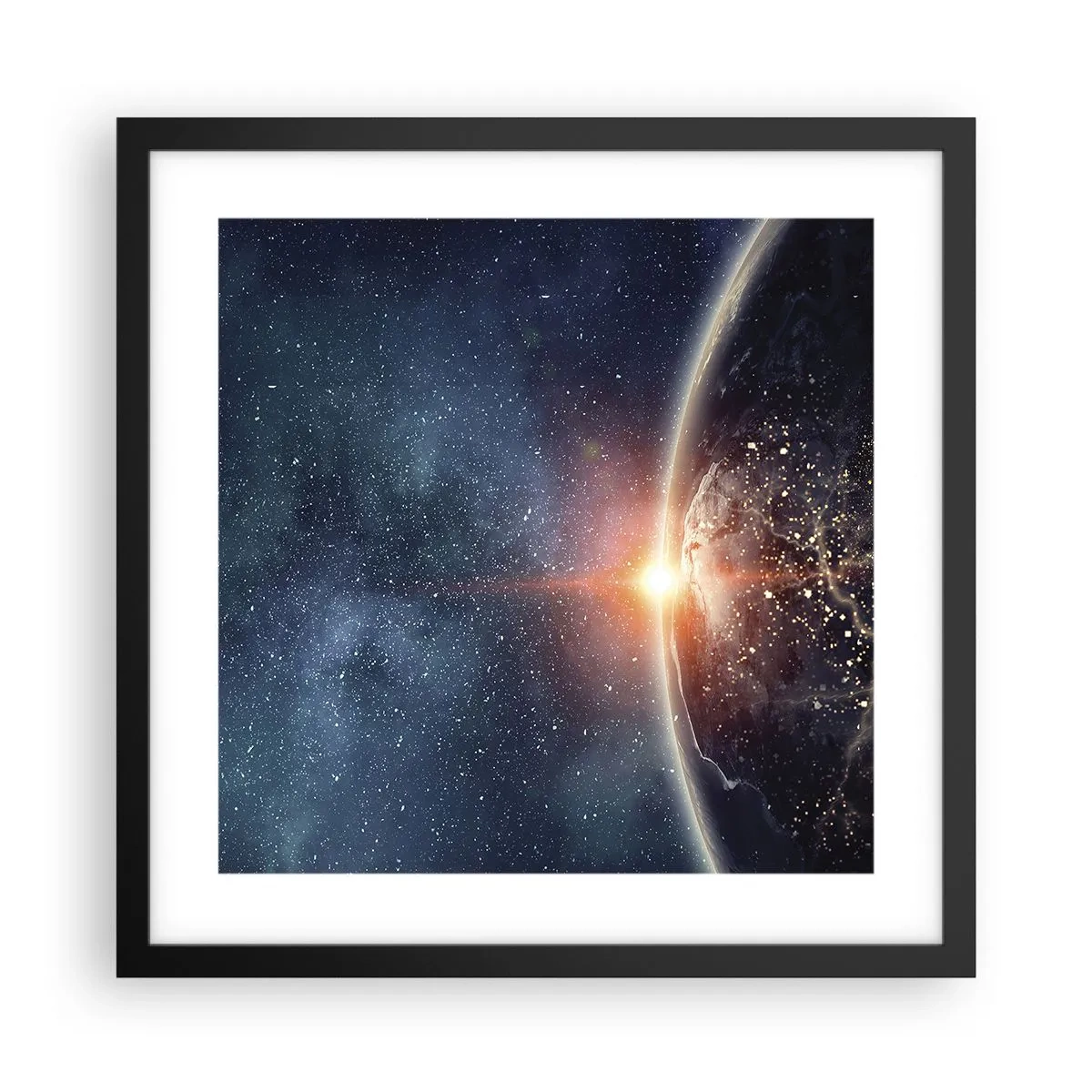 Pôster com moldura preta - Numa nova perspetiva - 40x40 cm