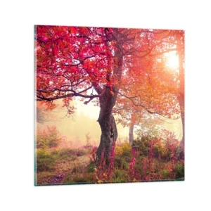 Quadro em vidro - Um frenesi de florescimento - 30x30 cm