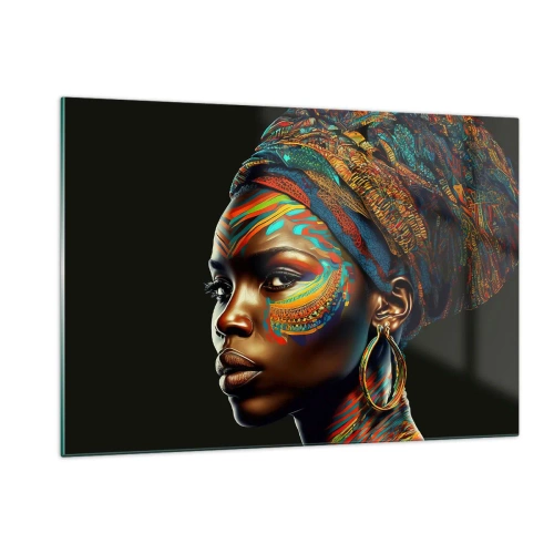 Quadro em vidro - Rainha africana - 120x80 cm