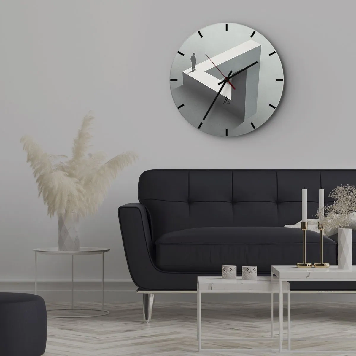 Relógio de parede - Relógio em vidro - Mas é possível - 30x30 cm