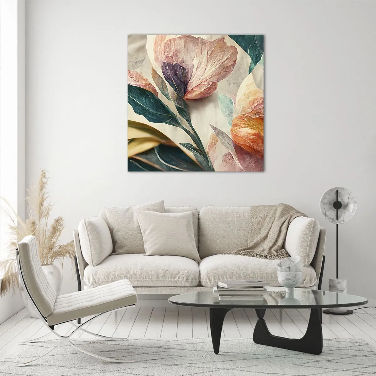 Quadro em vidro - Flores das ilhas do sul - 40x40 cm