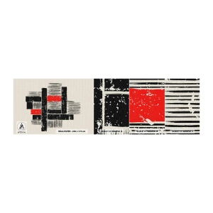 Amostra de Papel de Parede Standard Eco - Vermelho e preto - Abstração, Arte Moderna, Industrial - 100x30 cm