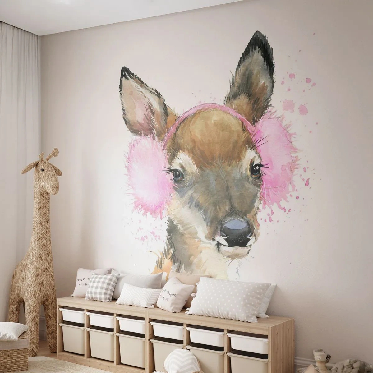 Papel de Parede Premium Canvas - E o frio já não é assustador - Para crianças, Ovas, Gráficos - 250x175 cm