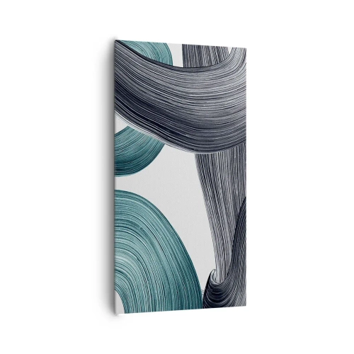 Quadro em tela - Trilhas esmeralda e preta - 65x120 cm