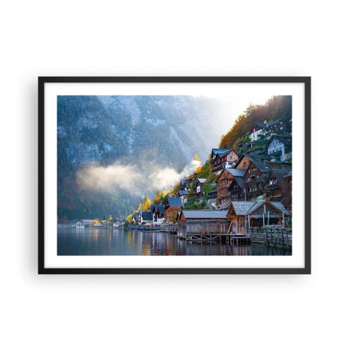 Pôster com moldura preta - Atmosfera alpina - 70x50 cm